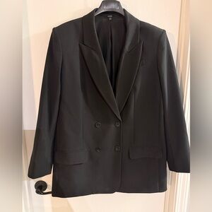 Express Size XL Oversized Double-Breasted Black Blazer